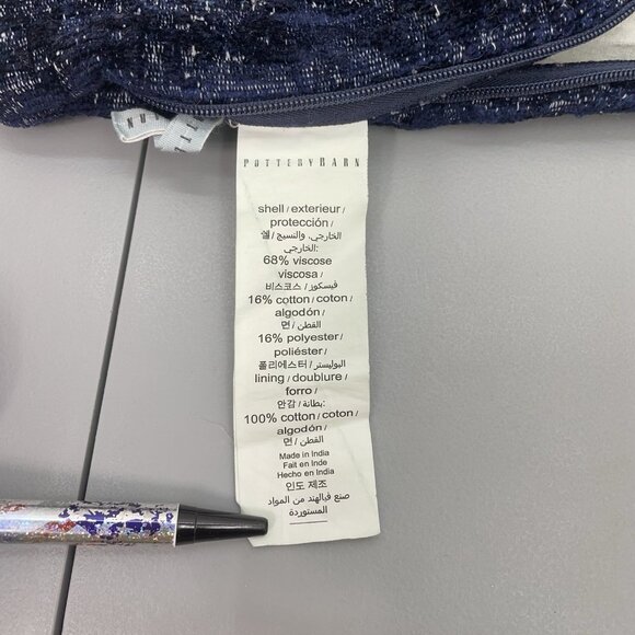 2 Pottery Barn Maddie Medallion Textured Lumbar Heavy Pillow Cover Blue Red - Picture 6 of 7